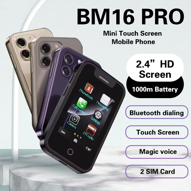 NEW BM16PRO 2G Mini Touch Screen Mobile Phone Dual SIM Bluetooth Dial Auto Call Record Magic Voice Cheap Cellphone FMRadio