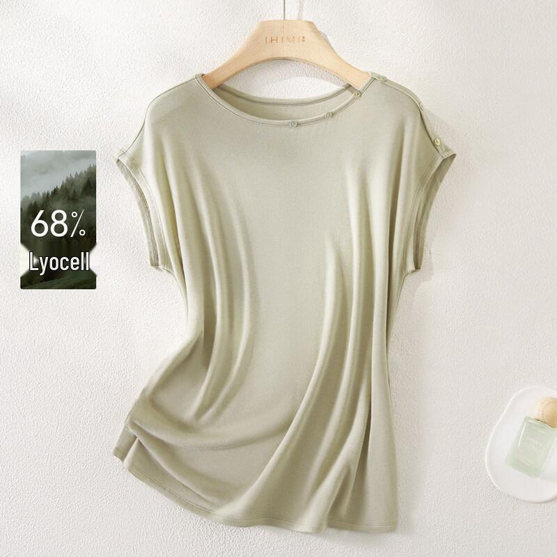 

IHIMI Lyocell Simple Crew Neck T-shirt M
