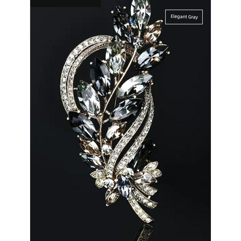 Retro Europe and America Crystal Gem Brooch High-End Corsage for Ladies Pin Elegant Suit Evening Dress Versatile Accessories
