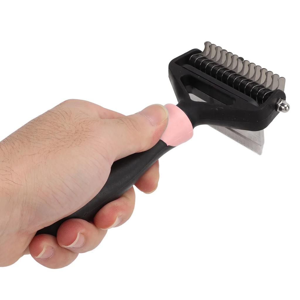 Pet Grooming Rake Stainless Steel Double Sided Pet Hair Remover For Cats And Dogs