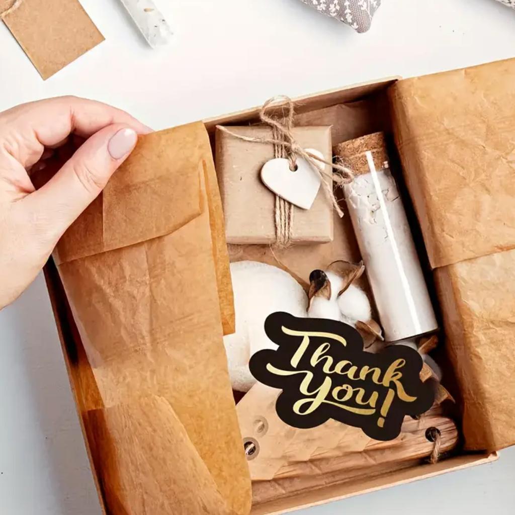 50 Stück/Packung Einzigartige Dankeskarte Kleinunternehmen, Schwarz Goldene Dankeskarte Kleinunternehmen