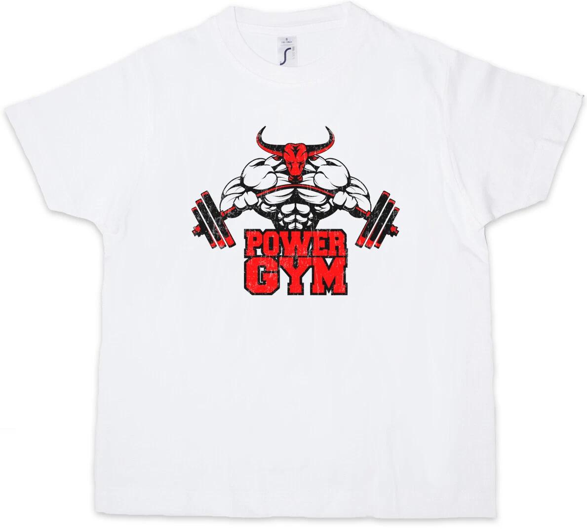 POWER GYM BULL Kids Boys T-Shirt Fitness Sports Bull Muscles Body Building- 100