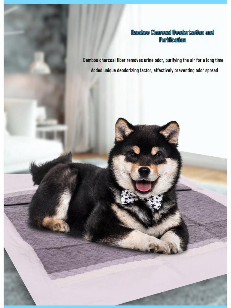 Bamboo Charcoal Dog & Cat Pee Pads: Disposable, Thick, Strong Absorption for Pet Urine.
