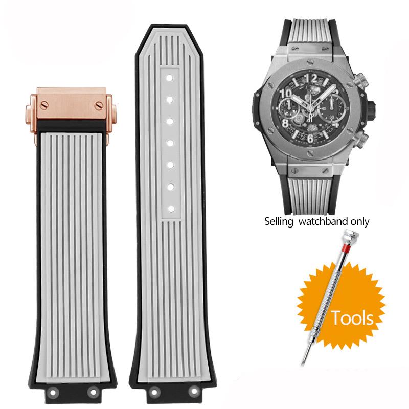 17x27mm Silikónový remienok na hodinky pre Hublot Big Bang Classic Fusion Vystupujúci Gumový Remienok na Hodinky Nástroje Remienok 27*17mm Čierny Modrý Sivý