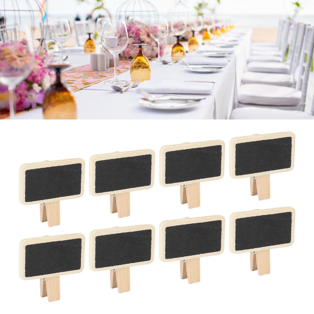 50pcs Miniature Chalkboard Signs with Clamp Reusable Event Decorations Wooden Miniature Blackboard for Weddings Birthday
