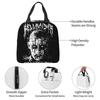 Schwarze Metall-Stiftkopf-Grafik Isolierte Lunchtasche für Damen Büro-Kühler Thermische Lebensmittelbox Tragbare Lunchboxen Behälter