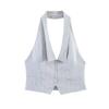 European and American Women's Clothing Popular Striped Vest Top + Shorts Set