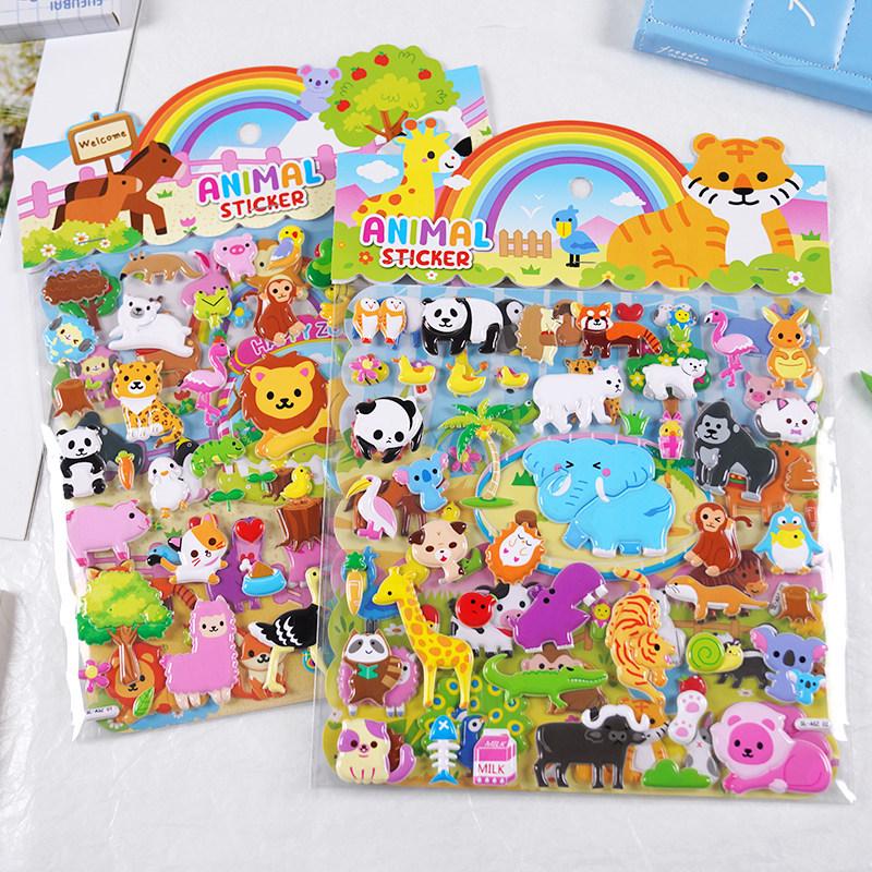 Realistic 3D Double-Layer T-Rex Bubble Sticker for Early Learning