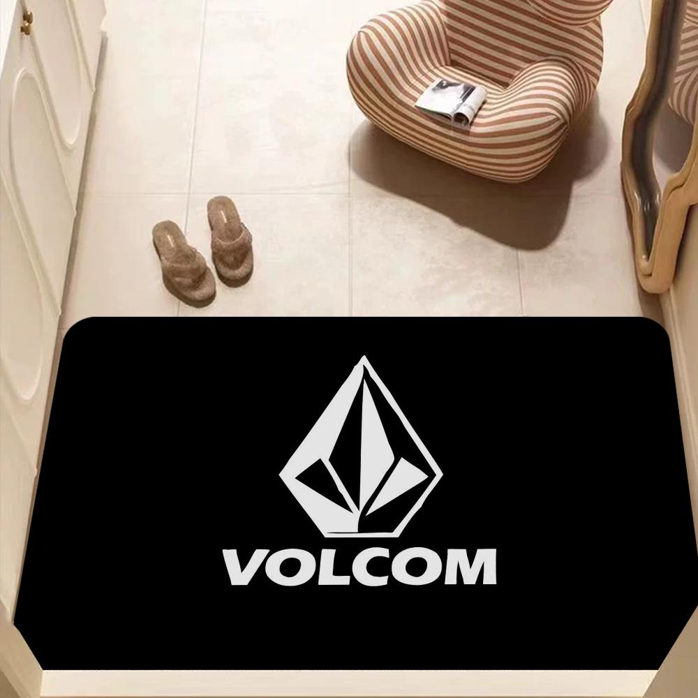 V-Volcom LOGO Lange Teppiche Nordischer Stil Schlafzimmer Wohnzimmer Fußmatte Zuhause Balkon Rutschfest Toilettenteppich