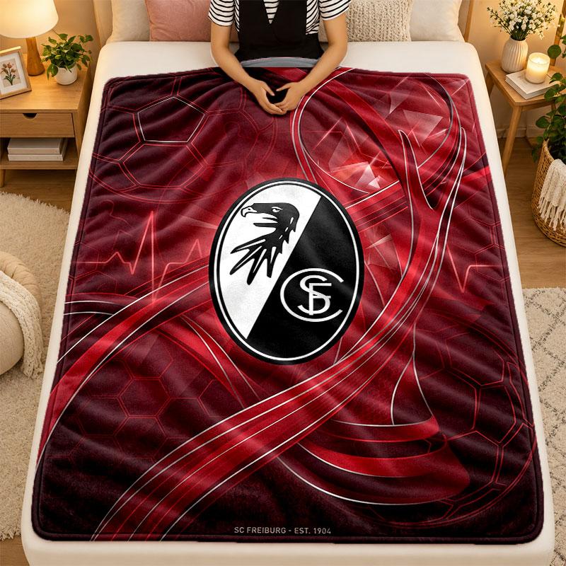 Flannel BlanketSC Freiburg FC Warm Soft Throw Blanket for Indoor Sofa Bed Living Room Use