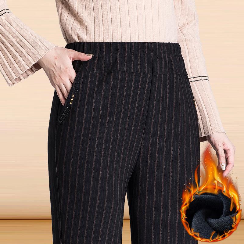XL-8XL Long Loose High-waisted Trousers Women's Autumn and Winter Trousers Elastic Elastic Waist Plus Thin Velvet Plus Size Women's