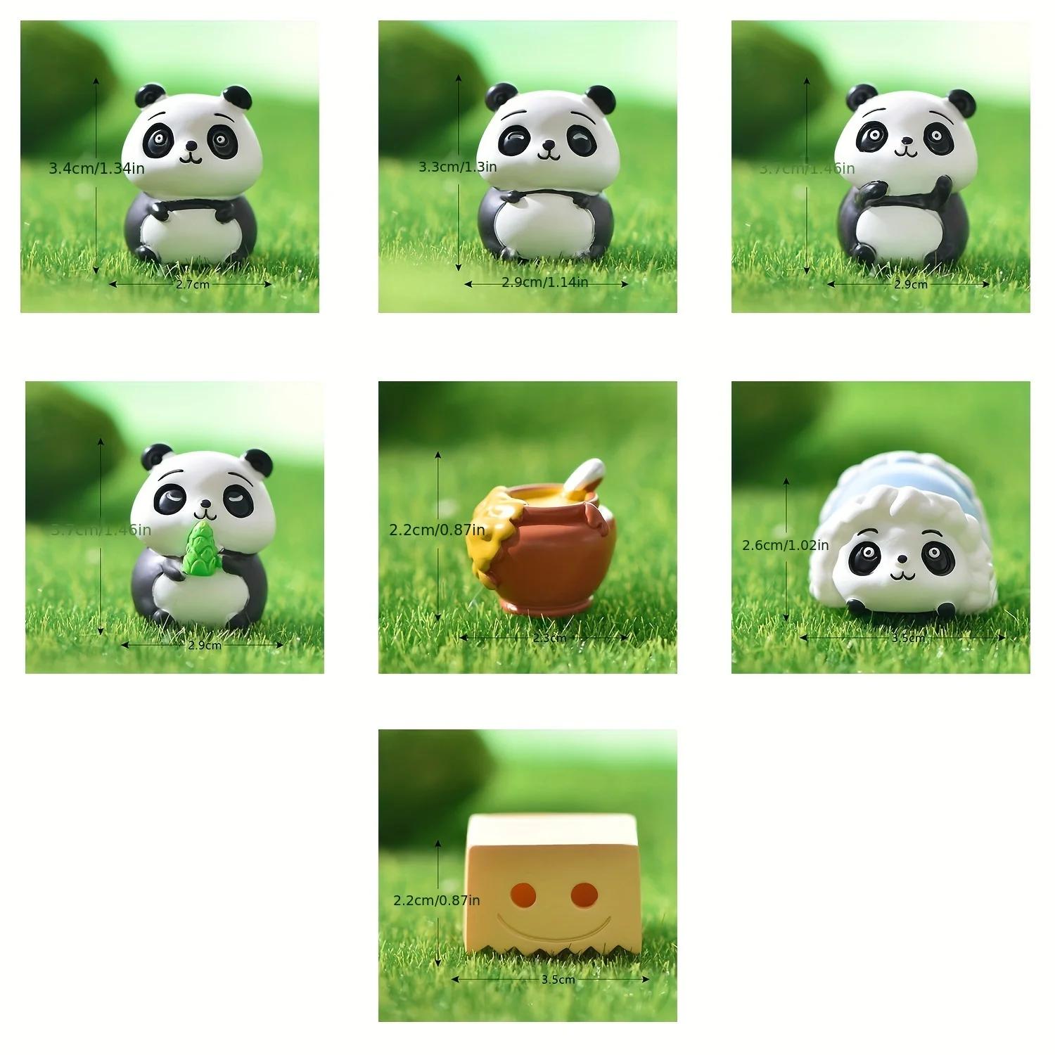 

7 шт. кукольный домик смоляные украшения серия панда микро ландшафтный сад DIY ландшафтные аксессуары