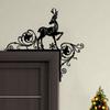 Vintage Schwarzes Eisen Weihnachtself Rentier Tür Wandbehang Bauernhaus Dekor