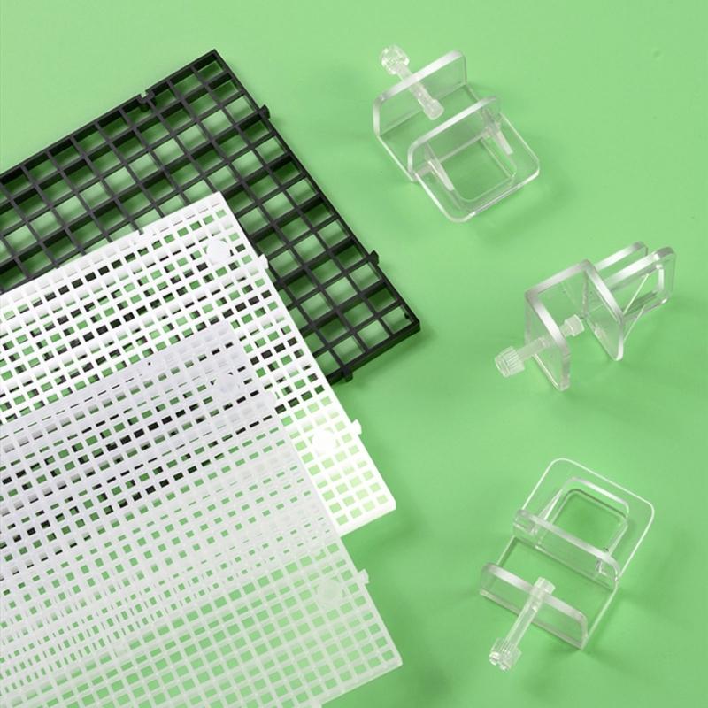 6 Pieces Fish Tank Screen Net Holder Bracket Landscape Net Mounting Holder Multifunctional Transparent Acrylic Bracket