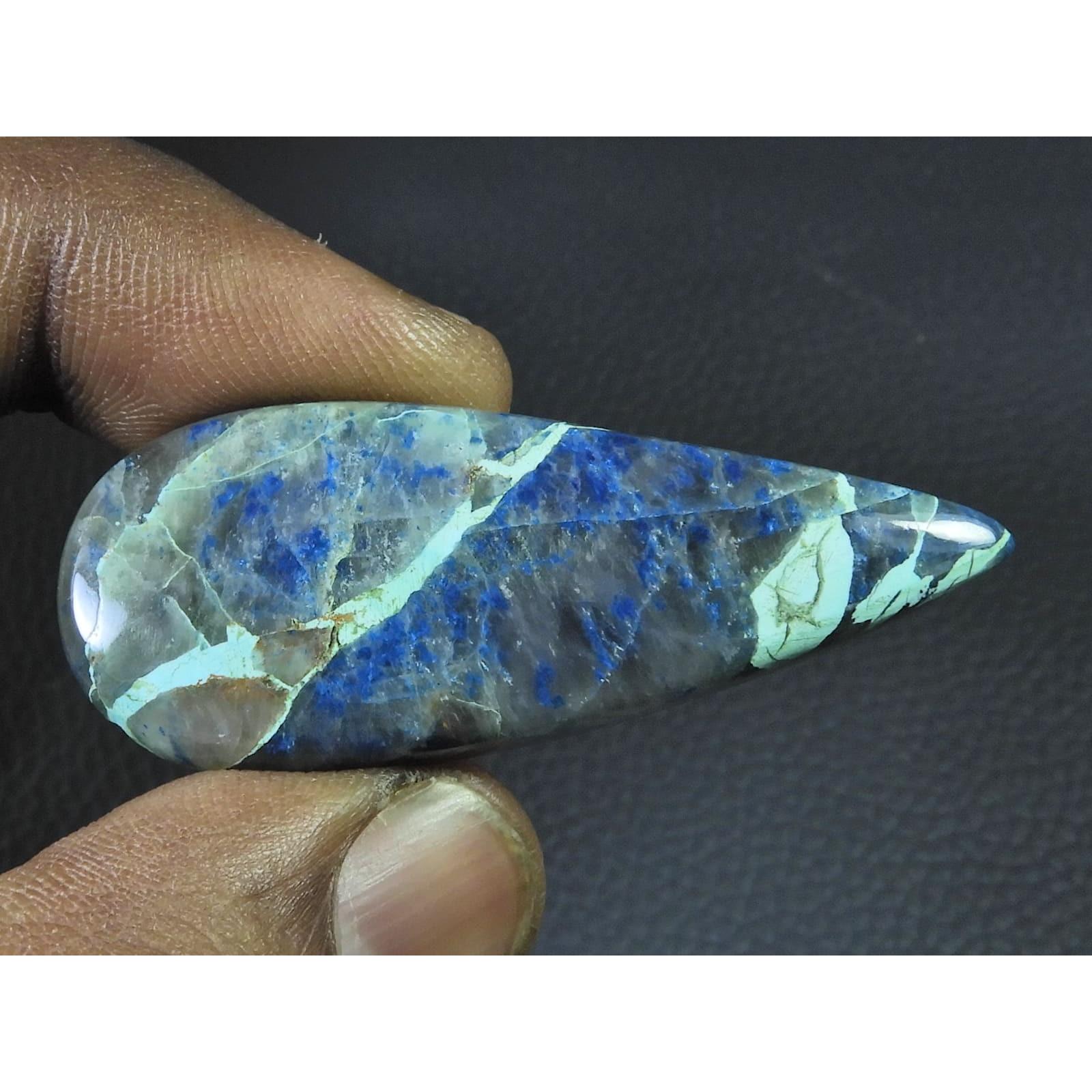 

19X49X06MM Natural Shattuckite Pear Cabochon Loose Designer Gemstone 52Cts. D-274