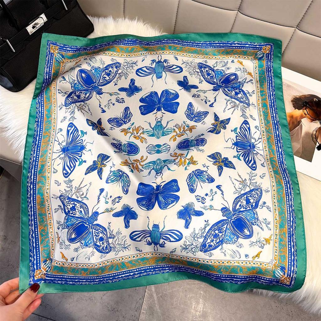 Fashion Square Fashion Foreign Style Small Silk Scarf Women'S Headband Decorative Scarf Dual-Purpose Small Square Scarf New Scarf