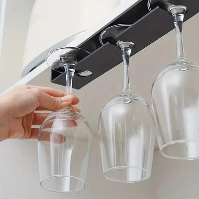 Scandinavian Style Inverted Wine Glass Holder - Kitchen and Dining Room Creative Hanging Cup Holder for Coffee and Wine Glasses