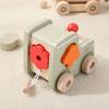 Kids Wooden Rail Train Toy Children Assembled Building Block Toy Newborns Early Educational Aid Toys Montessori Finger Fine Game