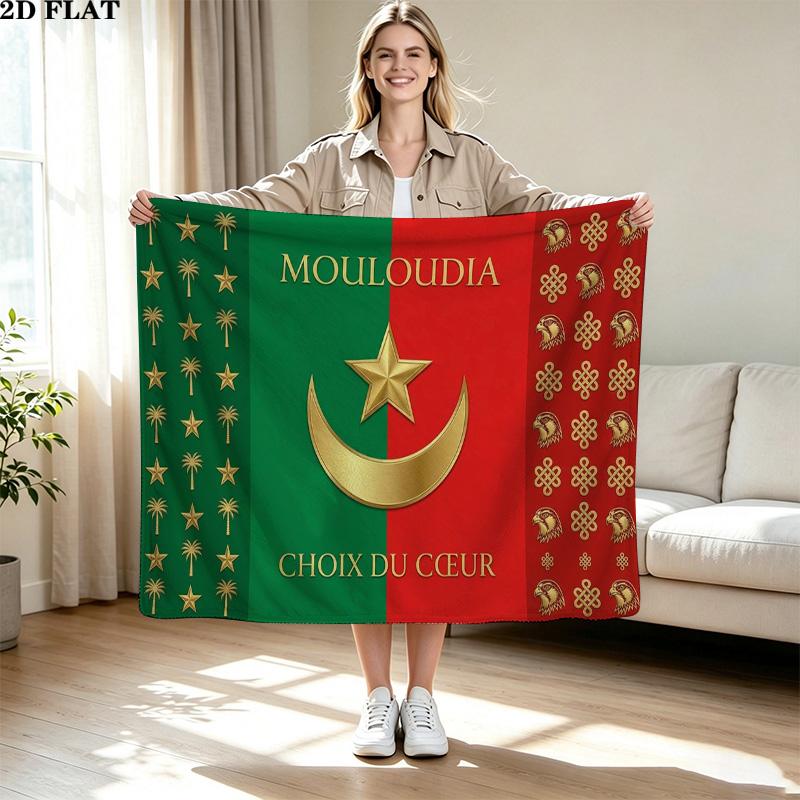 Mouloudia Club Alger MCA Print Flannel Blanket High Quality Warm Comfortable Cover for All Seasons Perfect for Gifts Home Decor