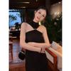 Pure Desire Temperament Neck Sleeveless Dress Women's Spring New Fashion Waist Thin High-end Hip-wrapped Dress