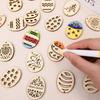 25/50 Stück Ostereier Holz DIY Bastel Aufhänge-Ornamente Ausgehöhlte Holzspäne Frohe Ostern Party Dekorationen Für Zuhause Kinder Geschenk