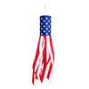 LED Patriotic Windsock, Red White Blue American Flag Wind Sock with 10 Streamers, 3 Lighting Modes, 4th of July Outdoor Flag Decor