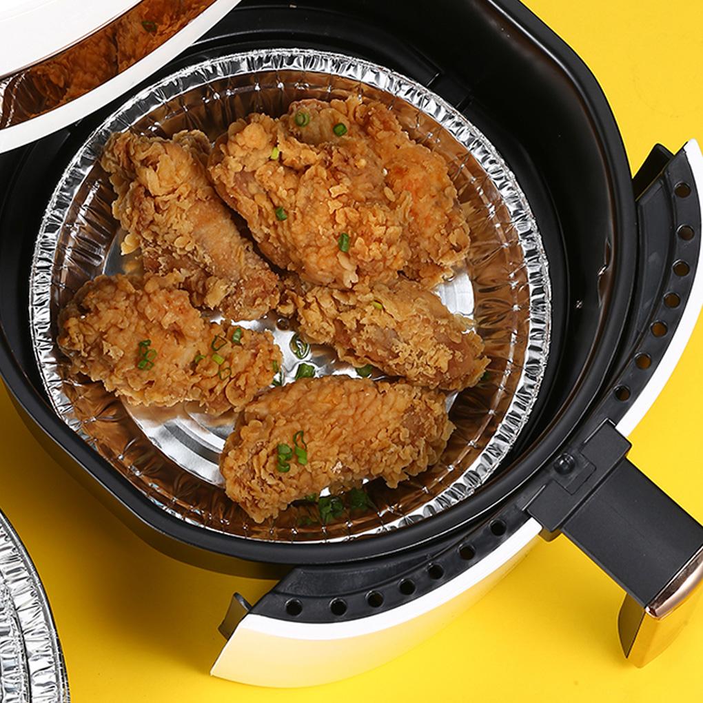 50 adet şeffaf kapaklı pişirme tavaları Dondurucu Fritöz Astarı Pizza Ekmek Tepsileri Yeniden Isıtma Kapları Flanş Plakaları Mutfak Tencere