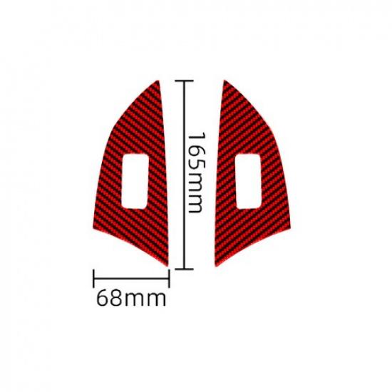 2Pcs Red Carbon Fiber Interior Rear Door Control Cover Trim For Mazda CX-9