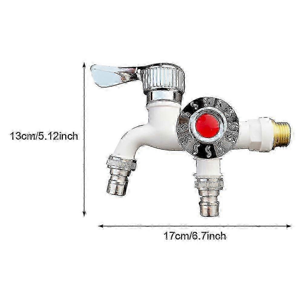 Haus Garten Universeller Wasserhahn Innen Außen Doppelsteuerung Waschmaschine Wasserhahn Praktisch Küche Bad Auslaufsicher_m24