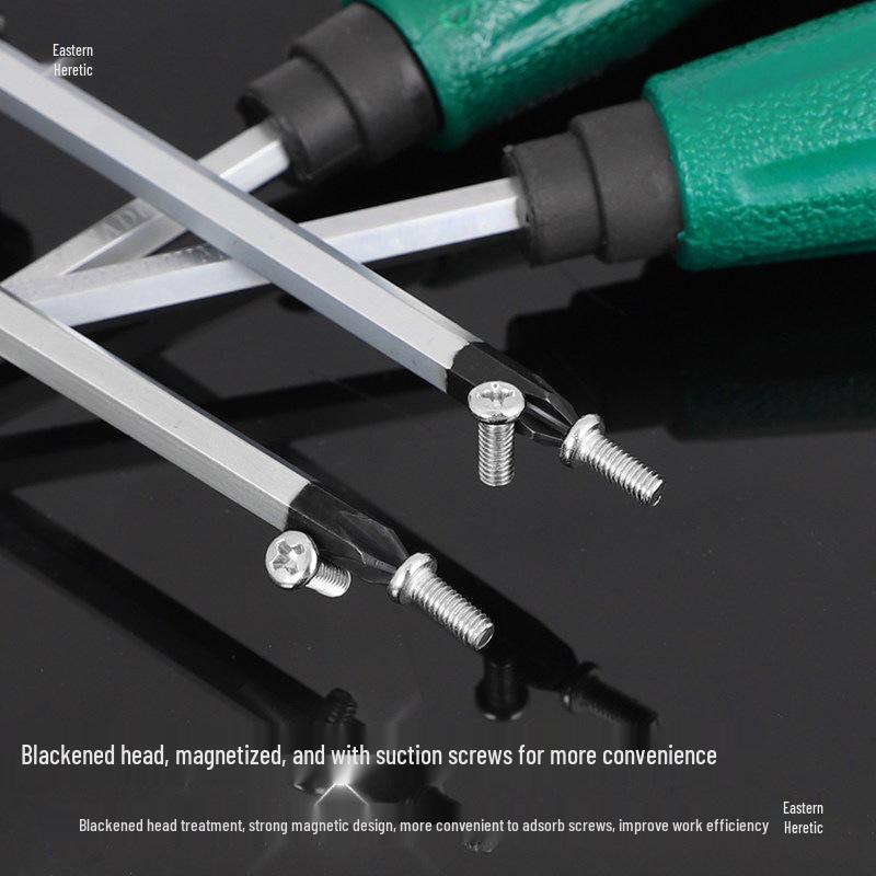 Industrial-Grade Magnetic Phillips & Flathead Screwdriver with Through-Hole Design