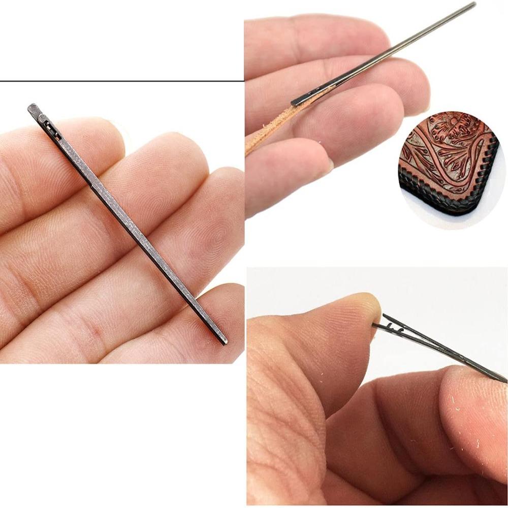 Flat Steel Needle Steel Sewing Needle Leather Craft Leather Needle  Leather Tooling Kit