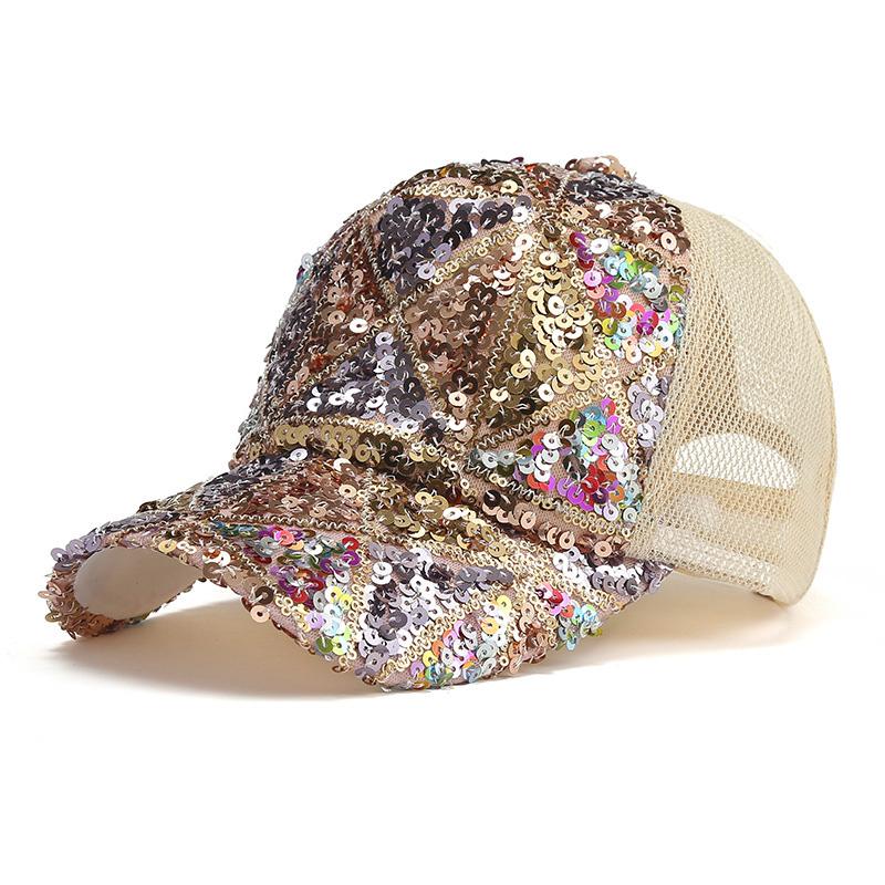 

Блестящая Сетчатая Бейсболка Для Защиты от Солнца С Застежкой Snapback Повседневная Вечеринка Головной Убор Модный Головной Убор Adjustable