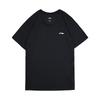 Li-Ning Solid Color Pullover Short Sleeve T-Shirt And Cuffed Quick-Dry Casual Sports Set Men sets Black YTST079-1+AYKT415-1