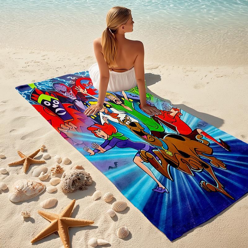 Halloween fantasy comedy adventure cartoon movie Scooby-Doo towel outdoor camping vacation swimming beach towel outdoor absorbent bath towel Y16