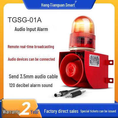 Sound and Light Alarm with Voice Broadcast and Customizable Audio Input (Model TGSG-01A)