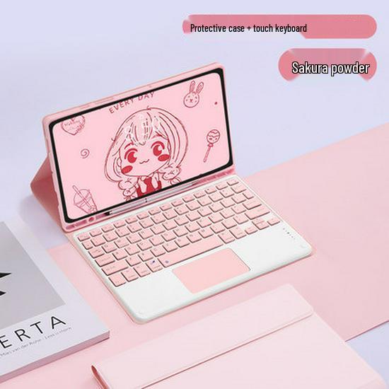 Magnetic Bluetooth Keyboard Case for 2026 iPad: Colorful Backlit, Touch Control, Compatible with Air5