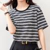 Navava Casual STriped Round Neck ShorT Sleeve T shirT nT1714