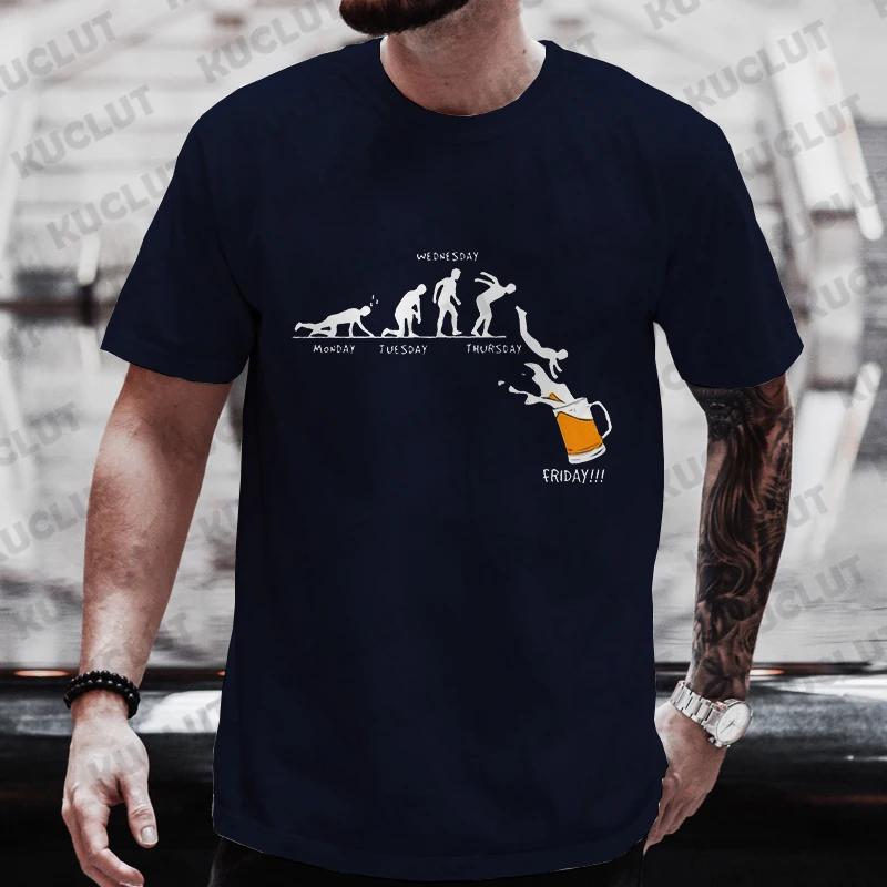 Men's T-shirts Friday Beer Funny Graphic Y2k Tops Weekend Drinking Day Party Tees Plus Size Matching Shirts Outfit Streetwear