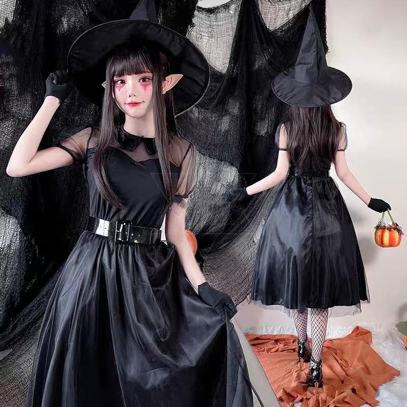 Halloween Magic Wizard Hat Triangle Witch Cap Kids Adults Halloween Party Cosplay Costume Props Black White Yard Hanging Hats