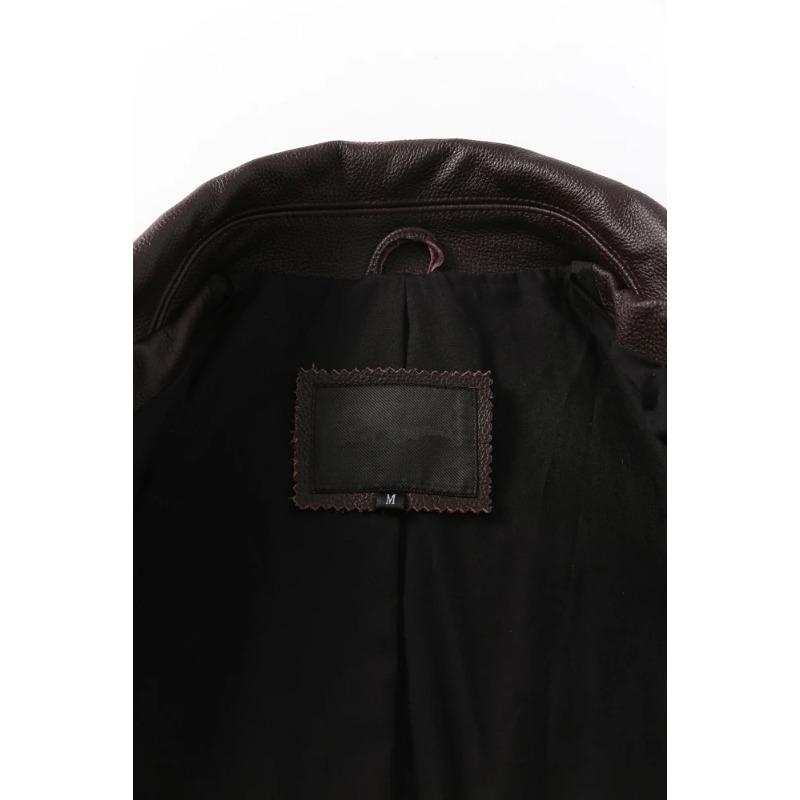 Chinese Size Men Leather Jacket 100% Real Cowhide Black Brown Men's Genuine Leather Coat Male Skin Clothing Autumn Spring Asian Size M601