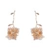 New The Same Medieval Style Metal High-end Design Cut-out Big Flower Heavy Work Branch Earrings Earrings