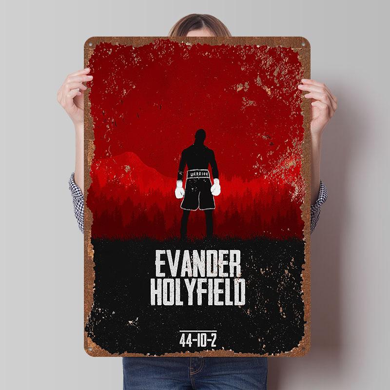 Evander Holyfield Boxer Metal Posters Custom Vintage Metal Signs Wall Art Tin Plaque for Man Cave Home Deco Bedroom Decoration