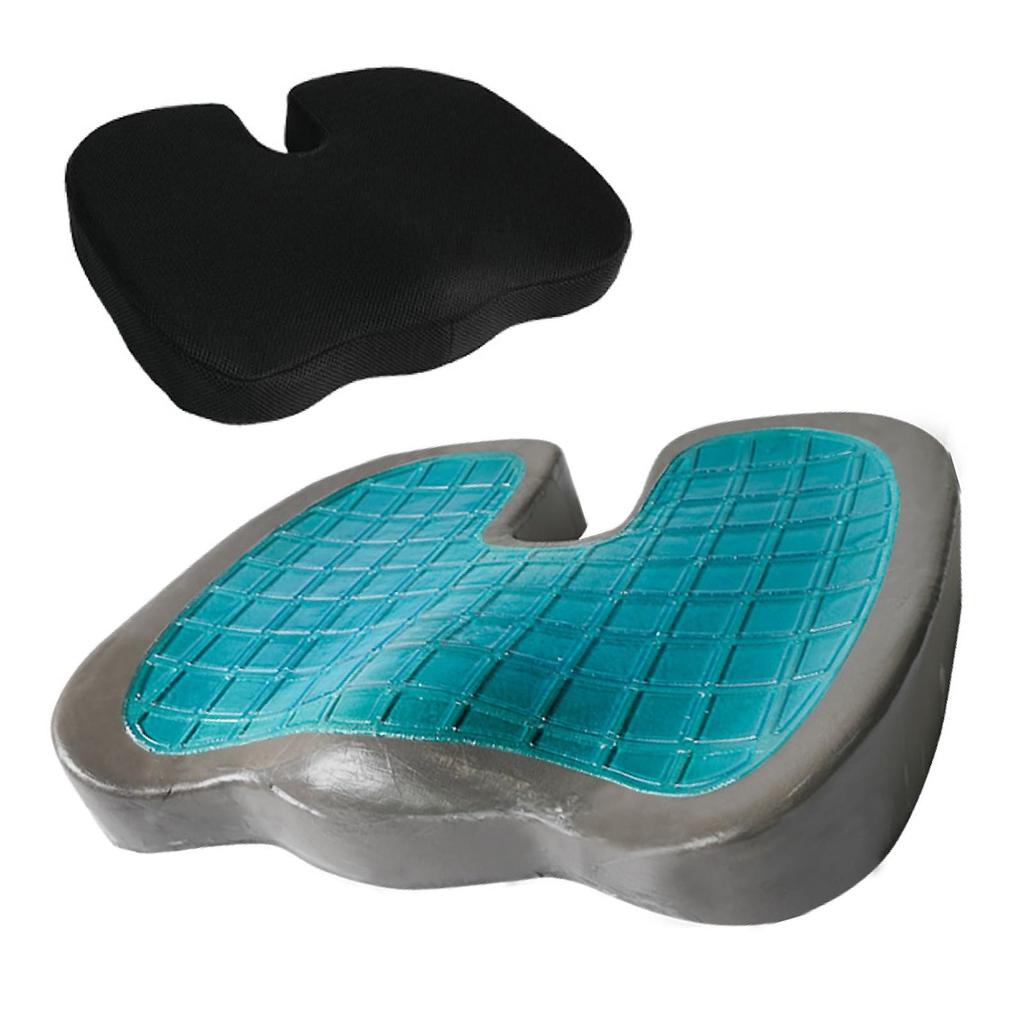 Lakurasu gel improves back corrects office chair - Chiropractor-supervised low-resilience cushion, U-shaped, pain, posture, car, chair,