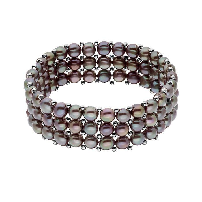 Bracelet - PEARLS & COLORS - 3 Rangées - Perles d'eau douce 3-4 mm - Argent 925 - Qualité AAA+