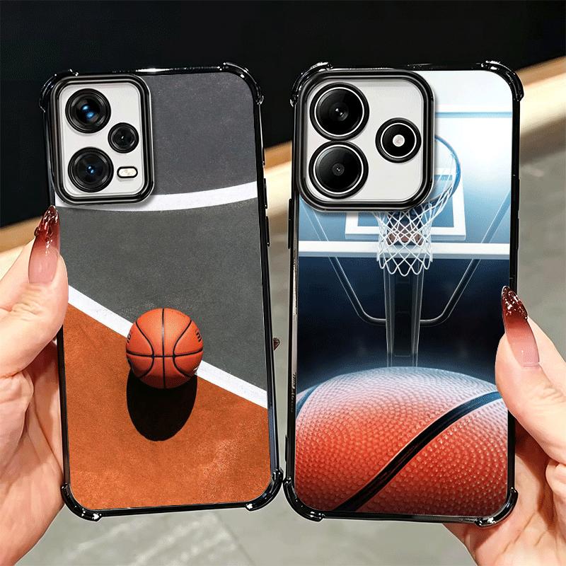 Basketball Basket Sports Plating Phone Case For Xiaomi Redmi Note 14 15 Pro Plus 13 12 11 11S 11T 10 9S 9 5G Anti-Fall Airabag C