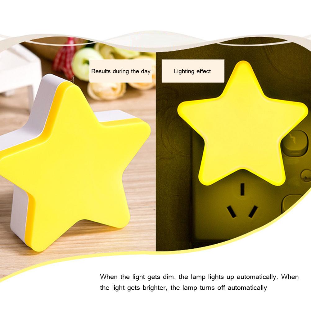 1 piece of star shaped light controlled night light (yellow) European standard