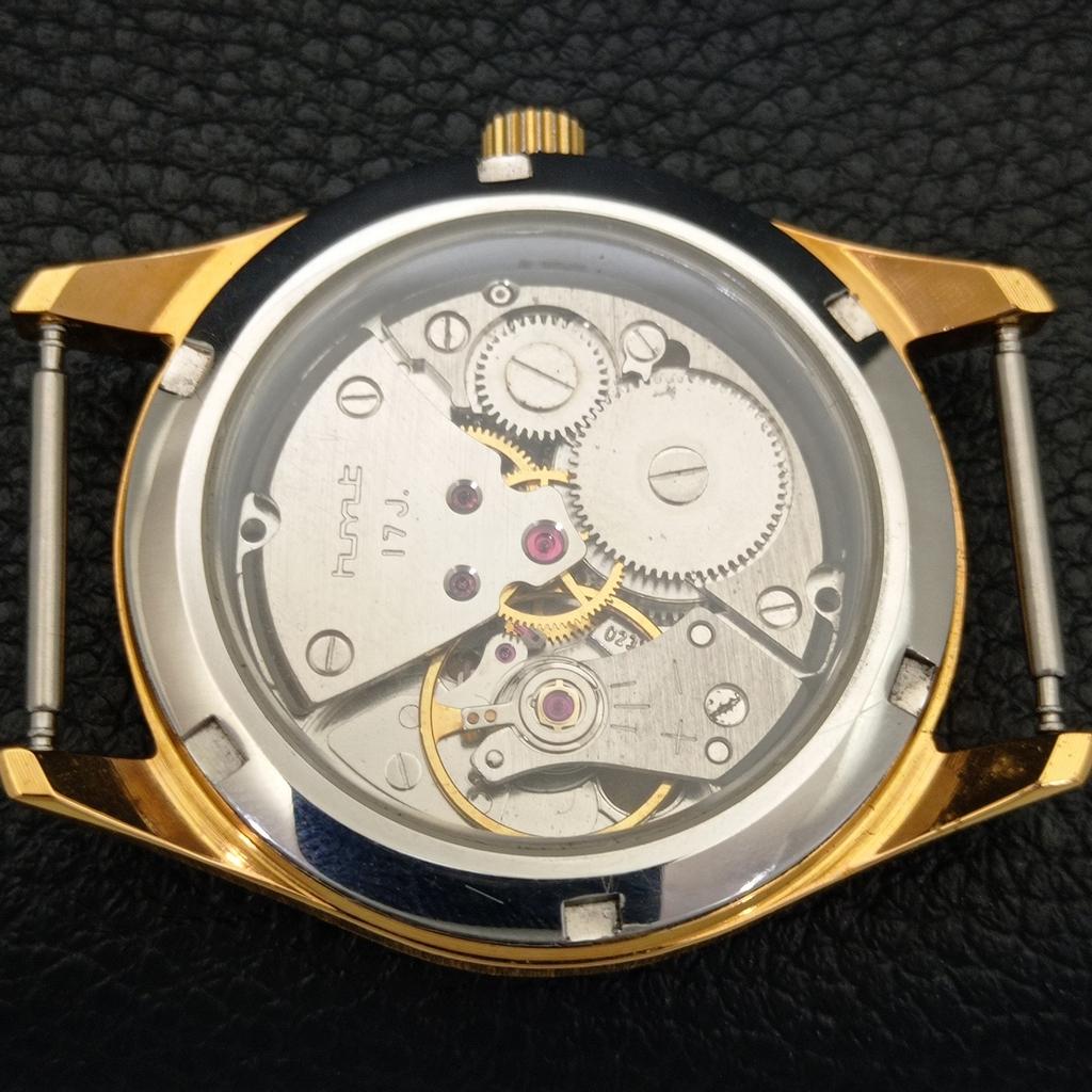 VINTAGE HMT JANATA HAND-WINDING INDIAN MENS RED COLOR DIAL WATCH A702083-5 R208-a702083