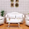 Doll House Diy Decorative Accessories 1:12 Dollhouse Miniature Furniture Sofa With Pillow White Fabric Sofa Model Scene Toy