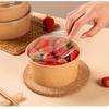 50pcs Disposable Kraft Salad Bowl 500/750ml Disposable Food Container  Food Packaging
