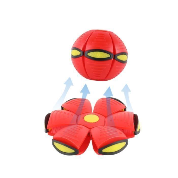 Balle pour chien transformable - UFO - Rouge - Compacte et légère - Durable - Activités multiples